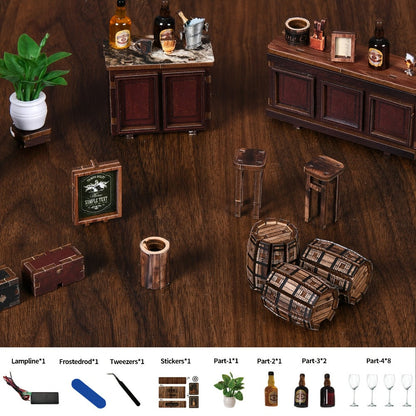 Miniature Book Nook Kit Corner Lounge – DIY 3D Wooden Bookshelf Insert, Cozy Reading Nook Dollhouse Craft for Adults & Teens, Handmade Bookend Home Decor, Unique Birthday Christmas Gift for Book Lovers