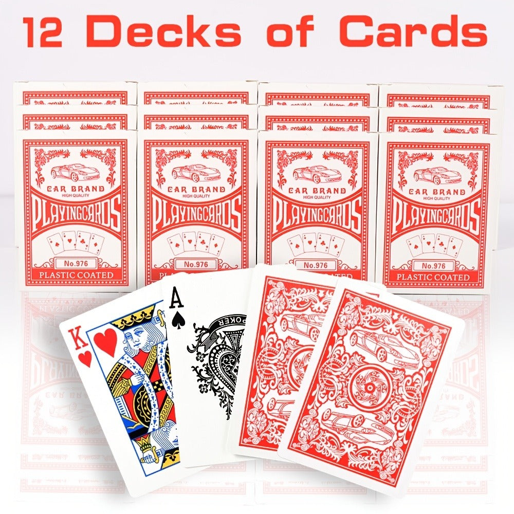 Premium Playing Cards Bulk Pack 6/12/24 Decks – Standard Index 2.5x3.5 Inch Durable Coated Cardstock, Blue & Red Decks for Poker Euchre Canasta Family Game Night Parties & Gifts
