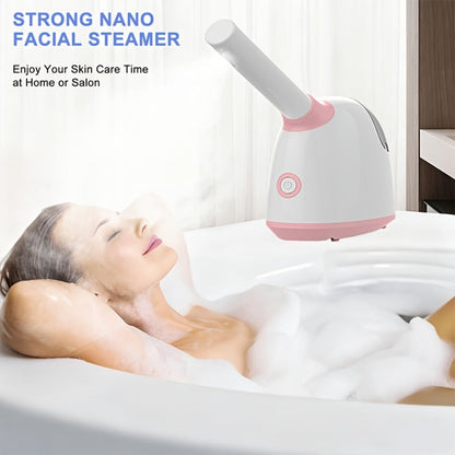 Facial Steamer Nano Ion Mist - Deep Pore Cleansing Home Spa Face Steamer with 360° Rotatable Arm, Blackhead Remover, Portable & Salon-Grade Skin Hydration Beauty Tool