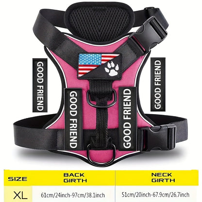Service Dog Harness with 5 Patches – Reflective Adjustable Oxford Vest with Inner Mesh Layer, Service Dog ID System for Small Medium Large Dogs, XS–XL, 5 Colors