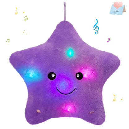 Light Up Musical Star Plush Toy with LED Glow & Soothing Music – Soft Stuffed Star Night Light for Kids Toddlers Nursery, Birthday Baby Shower Valentine Gift for Children Couples
