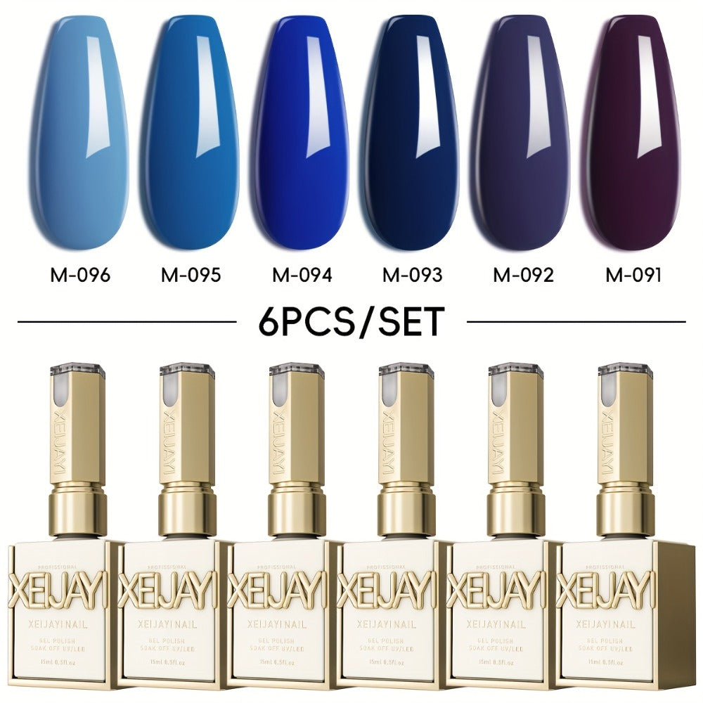 Holographic Rainbow Candy Gel Nail Polish Set 6 Colors 15ml - Semi-Permanent Soak Off LED UV Long Lasting Glossy Macaroon Finish Photo Frame Bottle Spring Summer Nail Art Kit for Women 0.51oz Each