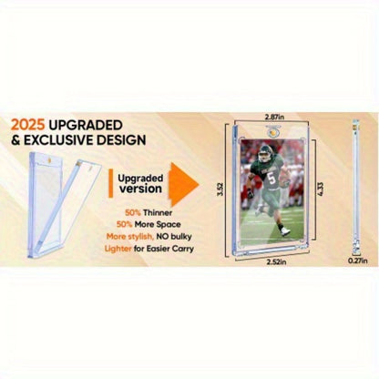 Magnetic Card Holders 35pt Ultra-Thin Hard Plastic Trading Card Protector – Fits Standard & Sports Cards, Baseball Cards, Collectible Cards – Choose 25, 50, 100, 200 or 400 Pack