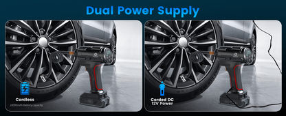 Portable Air Pump Inflator 160PSI – Auto Shut-Off, 35L/min, Dual Power (Battery/12V Car), Digital Gauge, 3-Mode LED Light for Car Tires, Bikes, Balls & Air Mattresses