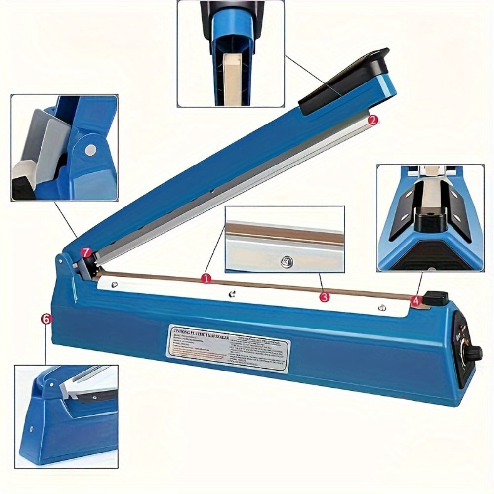 Impulse Heat Sealer 8" & 12" | Adjustable Temperature Poly Bag Sealing Machine for Plastic, Mylar, PE & PP Bags – Portable Manual Heat Sealer for Home, Restaurant, Retail & Food Storage