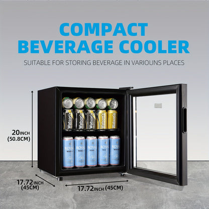 Beverage Refrigerator with Glass Door – Mini Fridge 2.0/3.5/4.0 Cu Ft, LED Lights, Adjustable Shelves, R600a Cooling for Beer, Wine & Drinks, Home, Office & Bar