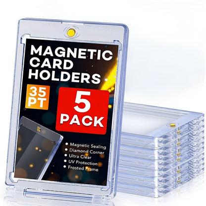 Magnetic Card Holders 35pt One-Touch Hard Case for Trading Cards – Sports Baseball Pokemon TCG Card Protector Sleeves Bulk Pack 5 30 60pcs Collector Gift