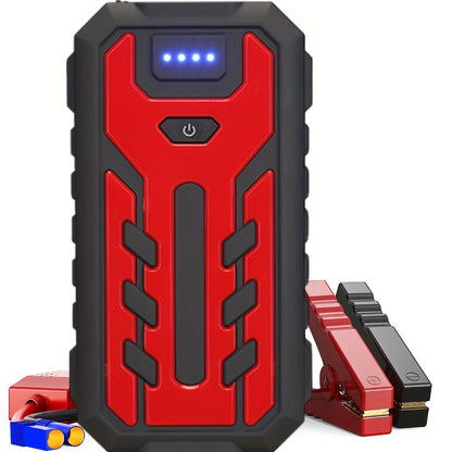 Car Jump Starter Portable Emergency Power Bank with LED Flashlight SOS Air Pump for Small Vehicles Roadside Emergency Kit