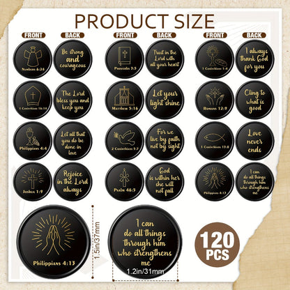 Bible Verse Coins Bulk 120 Pack – Christian Scripture Token Gifts for Church Events, Sunday School Prizes, VBS Rewards, Baptism, Easter Basket Fillers & Religious Party Favors