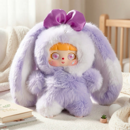 Kawaii Rabbit Plush Toy with Detachable Face — Soft Bunny Stuffed Animal Collectible for Girls Teens Adults | Unique Birthday Valentine's Day Christmas Holiday Gift | Room Decor Shelf Display