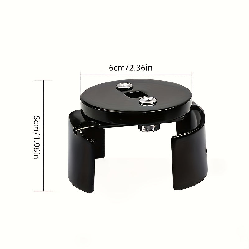 Adjustable Oil Filter Wrench, German U-shaped Multi-functional Design, Dual-jaw Reversible Mechanism, Black Metal Hexagonal Socket with Engine Repair Adjustment Knob| Durable Metal Construction, Car Maintenance Tool