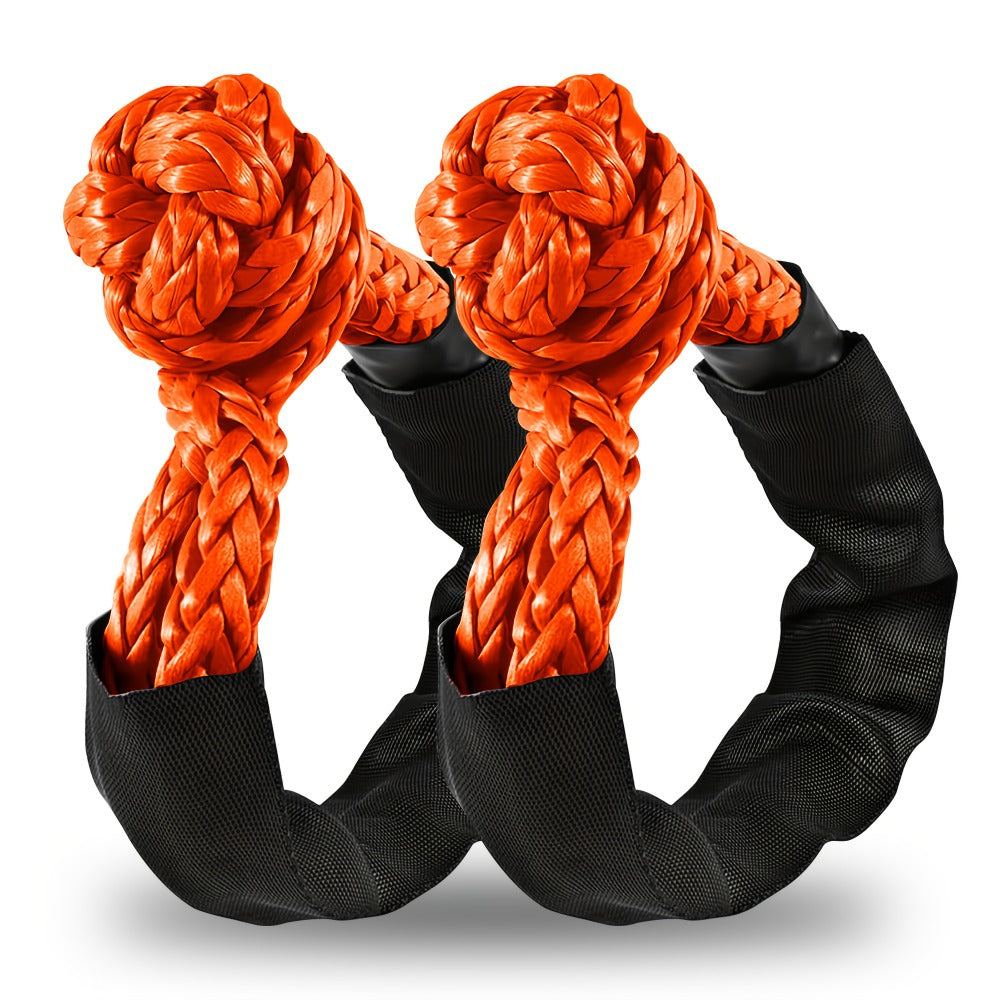 Soft Shackle 41,000 lb Breaking Strength Synthetic UHMWPE Recovery Rope with Protective Sleeve – Heavy Duty Tow Shackle for Off-Road Truck Jeep SUV UTV ATV, 1 & 2 Pack