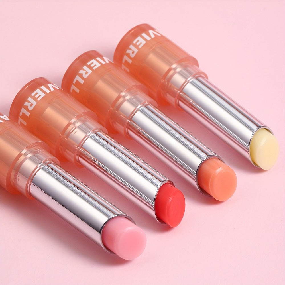 Moisturizing Lip Balm Set 4pcs Waterproof with Vitamin E Oil & Plant Oils — Long-Lasting Nourishing Lip Care for Dry Chapped Lips, Lip Repair Gift Set for Women