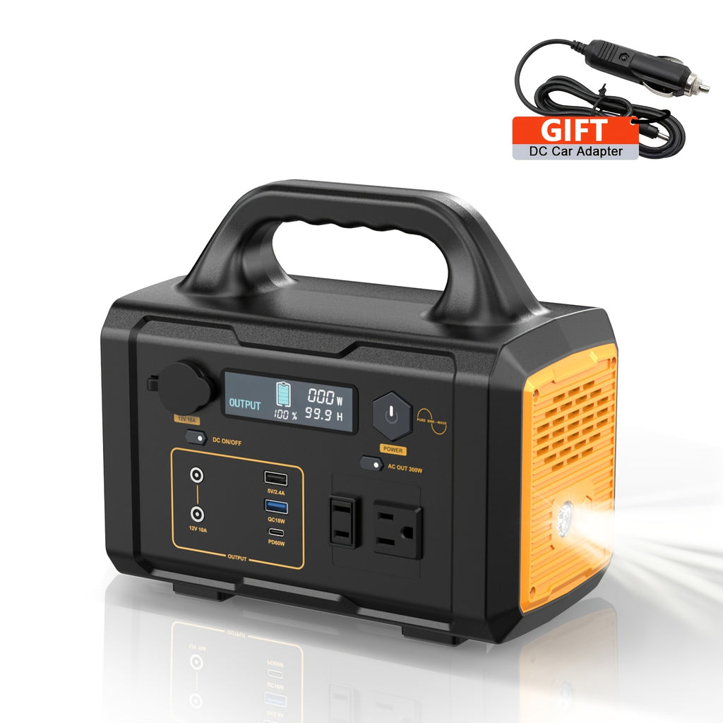 300W/1000W Portable Power Station, 299Wh/1024Wh Solar Generator with AC Qutlet/2 DC Ports/3 USB Ports Backup Battery/Power Supply for Qutdoor Trip RV Camping Emergency Survival Gear Travel Hunting Fishing Emergency (Excluding Solar Panels)