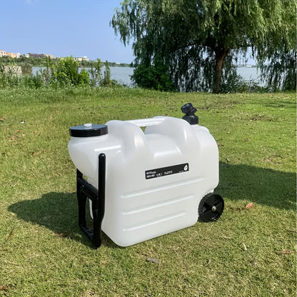 Portable Water Tank with Wheels 7.4 Gallon – Large Capacity Durable PE Square Water Container Jug for Camping, Hiking, Picnics & Outdoor Use – Khaki, Green, White, Black