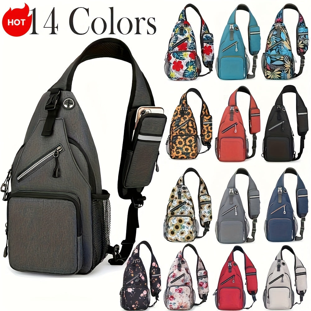 Crossbody Bag for Women & Men, Large Capacity Single Shoulder Bag with Zipper, Lightweight Multi-Pocket Design, Casual Sling Bag for Travel, Hiking, Work & Daily Use – Multiple Colors Available