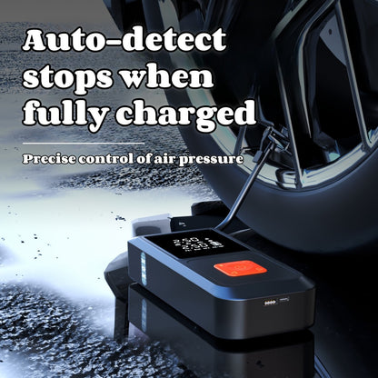 Portable Tire Inflator 150PSI 6000mAh – Digital Display Air Pump with USB Type-C Charging, Dual Safety Protection, LED Light for Car, Bike, Camping & Outdoor Emergency Use