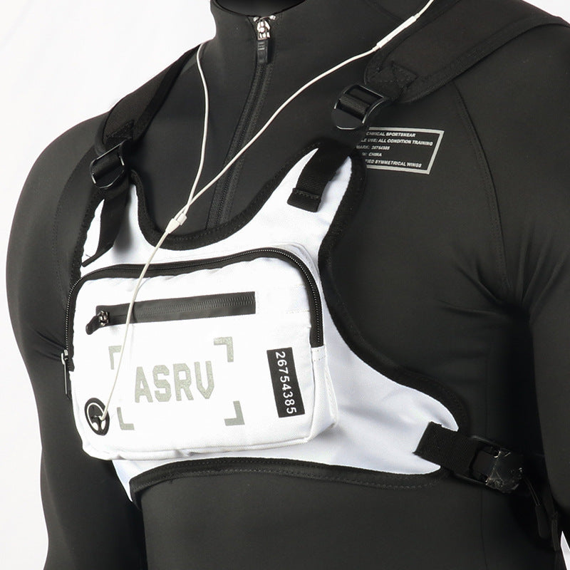 Lightweight Running Chest Bag for Men – Reflective Adjustable Vest Strap, Waterproof, Cycling Hiking Skiing Sports Pack