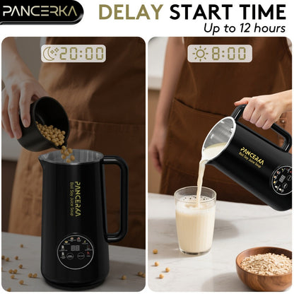 Soy Milk Maker Automatic Nut Milk Machine 27oz - One-Touch Operation, Multi-Functional for Almond, Oat, Soy, Coconut & Plant-Based Dairy-Free Beverages, Easy to Clean, High Capacity, Black
