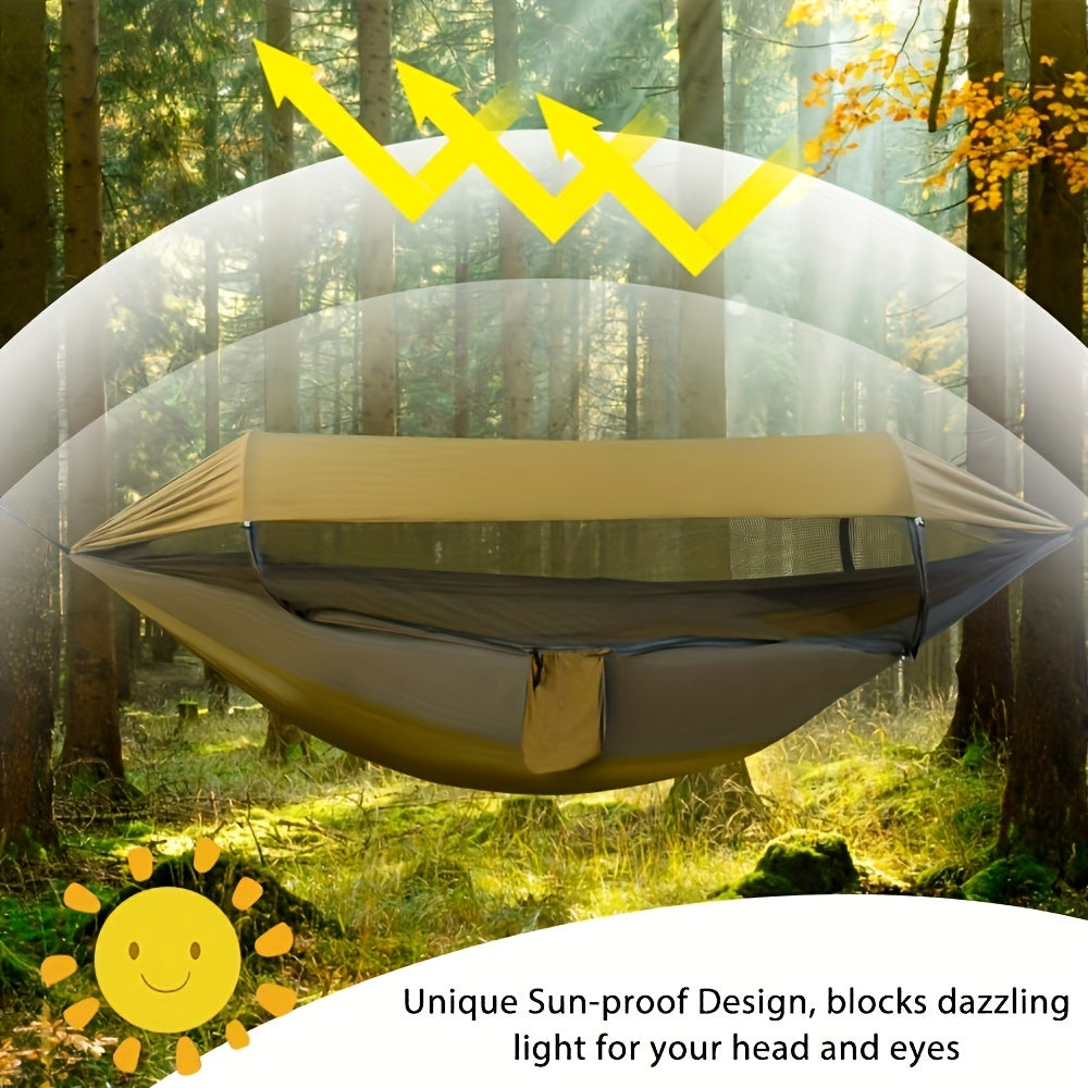 Camping Hammock with Mosquito Net, 210T Nylon, 265lbs Cap.