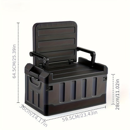 Portable Camping Stool with Backrest & Storage Compartments – Foldable Outdoor Fishing Seat, Lightweight Ergonomic Design for Hiking, Travel, Car Trips & Outdoor Adventures, Optional Waterproof Bag Included