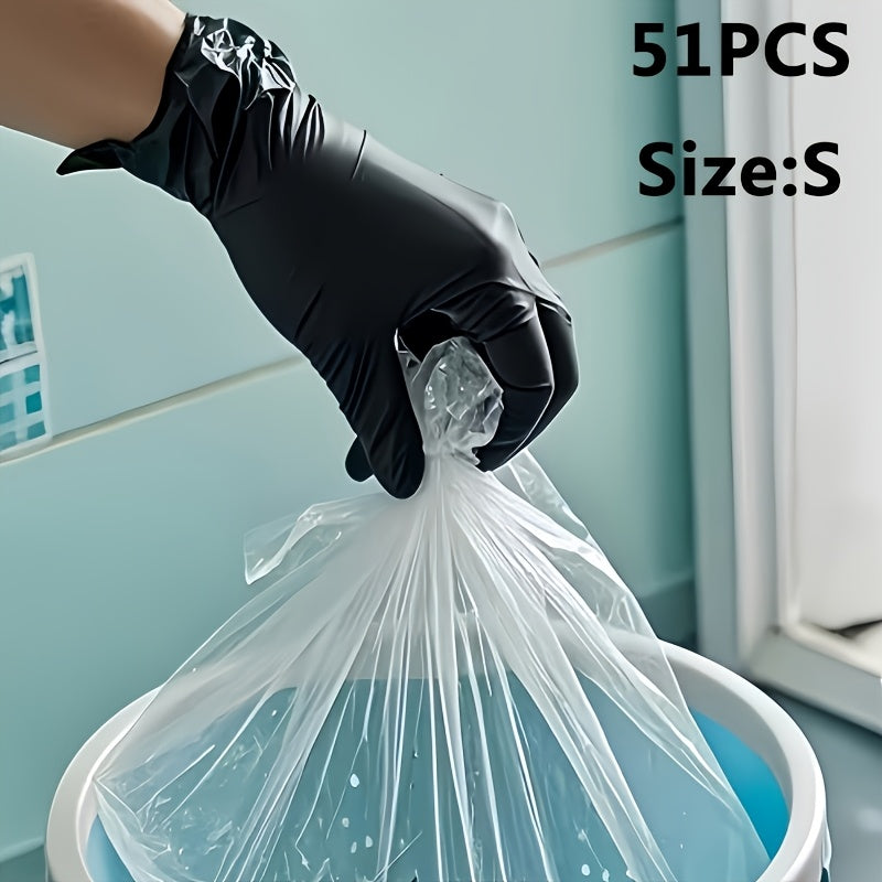 Disposable Nitrile Gloves Black – Powder Free, Latex Free Protective Gloves for Household Cleaning, Pet Bathing, Tattoo, Hair Coloring & Professional Use (S/M/L/XL)