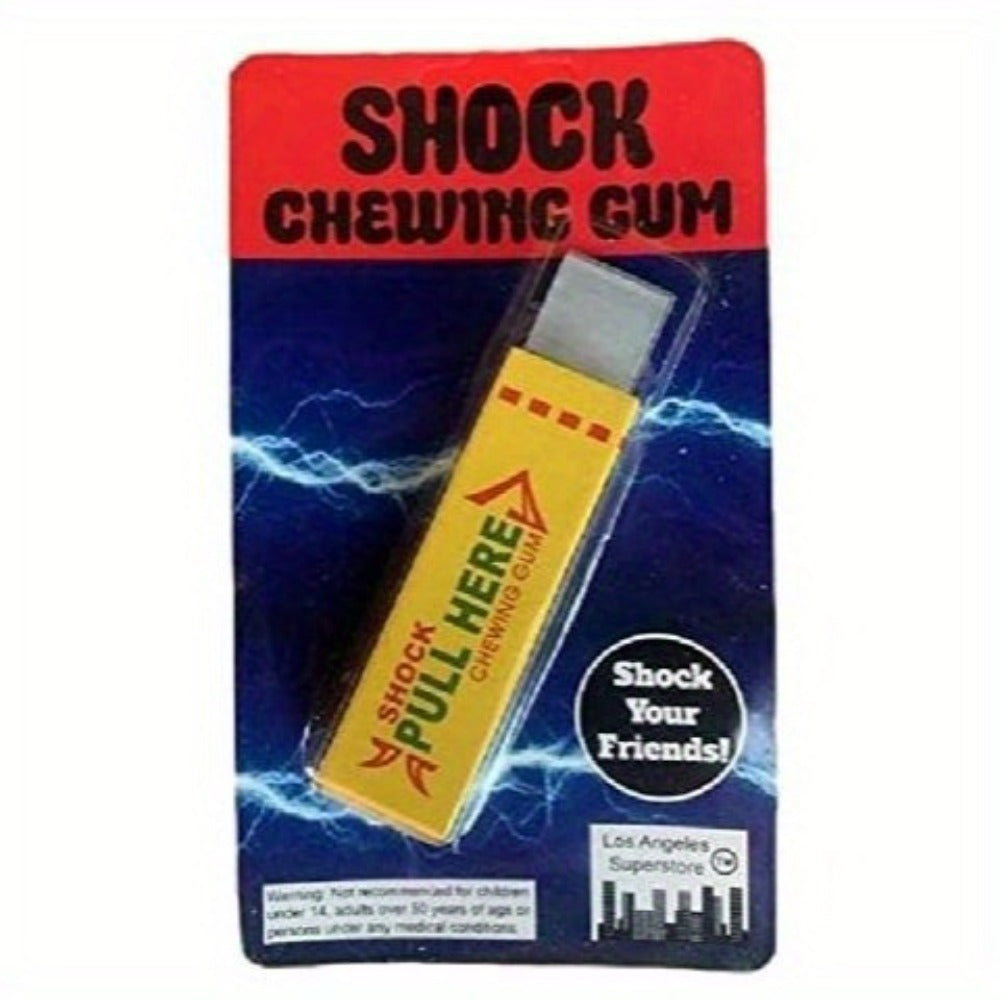 Shocking Gum Prank Toy 4 Pack – Realistic Vibrating Fake Chewing Gum Electric Shock Joke Candy, Funny Gag Gift for Kids Teens & Adults, Party Favor, April Fools Trick, Mixed Colors