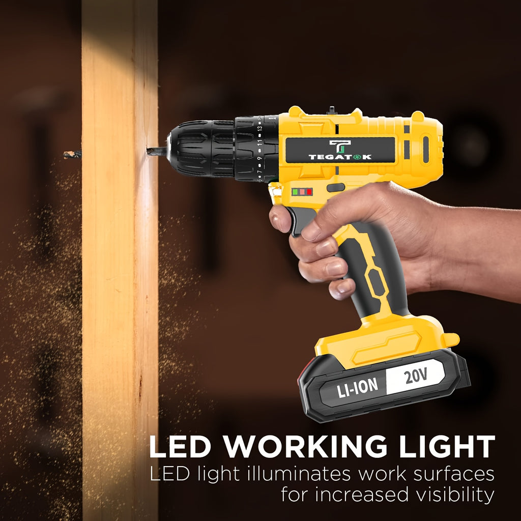 [20V Cordless Drill Set] 30|88|136|148pcs Electric Drill ToolBox Set | Cordless Rechargeable Electric Drill Tool Set, Equipped 1 Or 2 Battery, Hand Tools, Pliers, Bits Set, Suitable Construction, Industry & Home Decoration, Men's Gift, The Best Gift