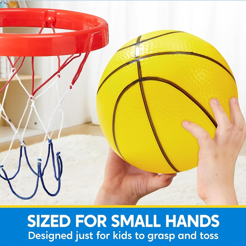 Kids Mini Basketballs Set of 6 – 5-Inch Rubber Basketballs with Hand Pump, Perfect for Mini Hoops, Pool Games & Party Favors | Ages 3+ | Easter Basket Fillers & Birthday Gift
