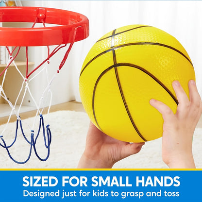Kids Mini Basketballs Set of 6 – 5-Inch Rubber Basketballs with Hand Pump, Perfect for Mini Hoops, Pool Games & Party Favors | Ages 3+ | Easter Basket Fillers & Birthday Gift