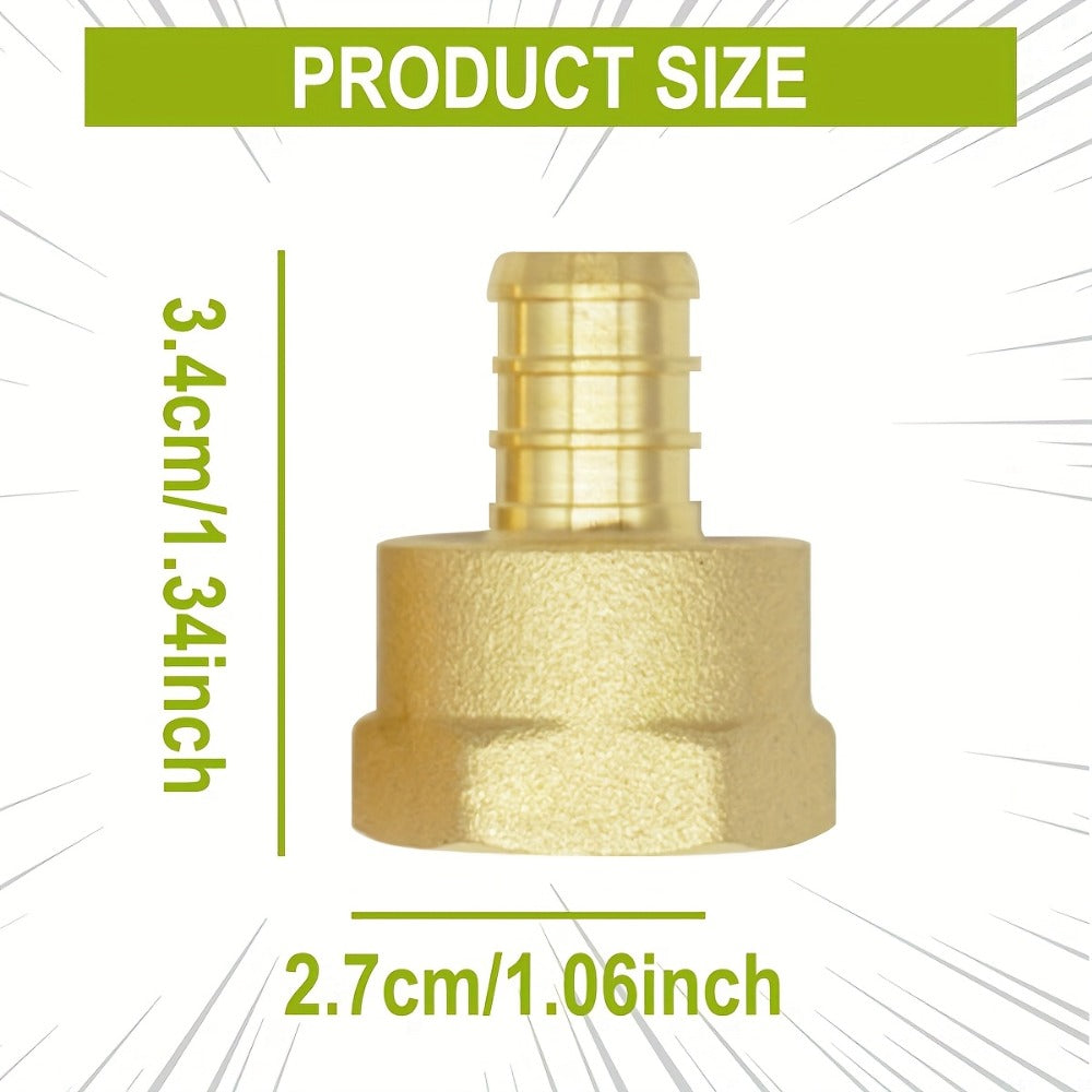 Brass PEX Crimp Adapters 20pcs - 10pcs 1/2" PEX x 1/2" Male NPT & 10pcs 1/2" PEX x 1/2" Female NPT Threaded Adapter, Crimp Fittings for PEX Pipe Plumbing Connections