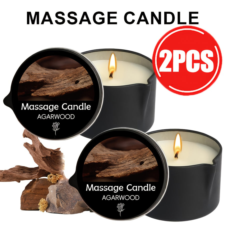 Massage Oil Candle 2-in-1 Soy Wax Scented Candle with Essential Oil — Moisturizing Warm Body Lotion for Spa Pedicure Relaxation Aromatherapy Gift for Women 2oz Multiple Scents