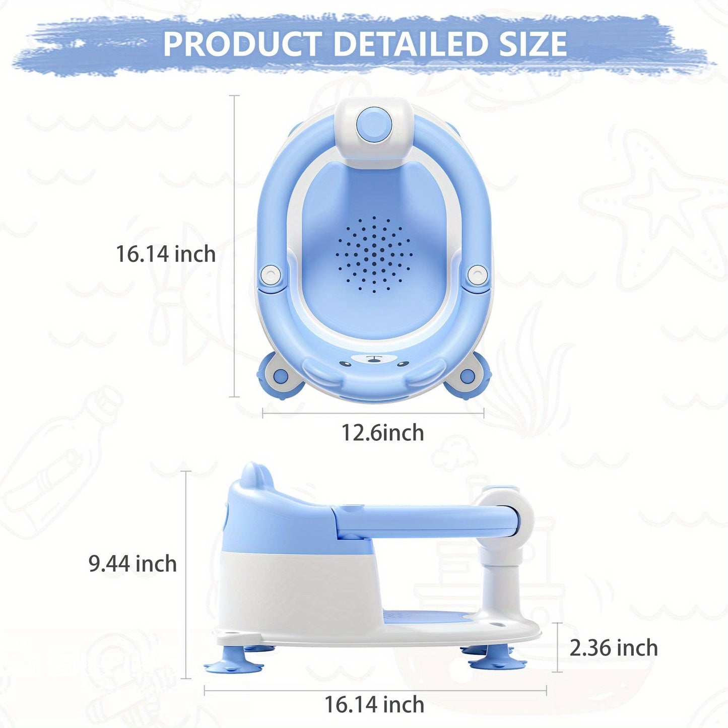Baby Bath Seat - Non-Slip Soft Months Seats