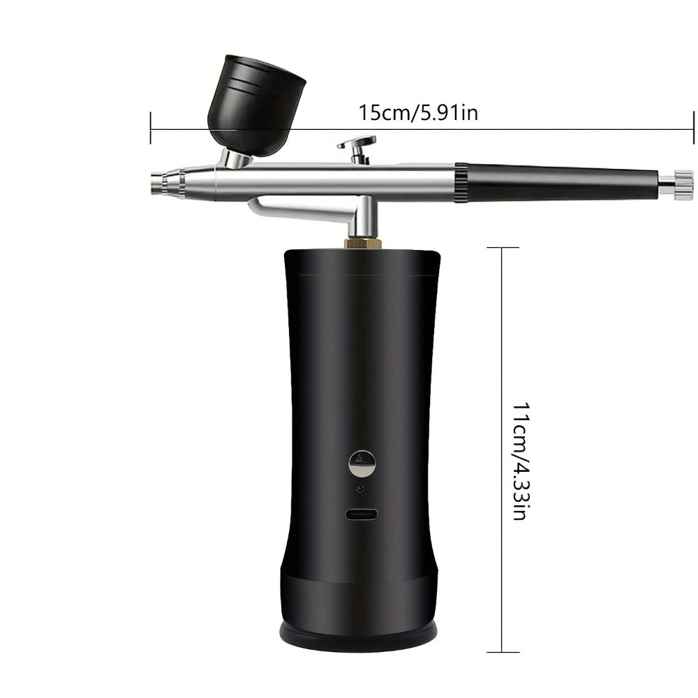 Cordless Airbrush Kit with Compressor Rechargeable Portable Handheld Air Brush Gun 3-Gear Pressure 3 Cup Sizes 7cc 20cc 40cc for Nail Art Makeup Model Painting Cake Decorating Graffiti Body Art
