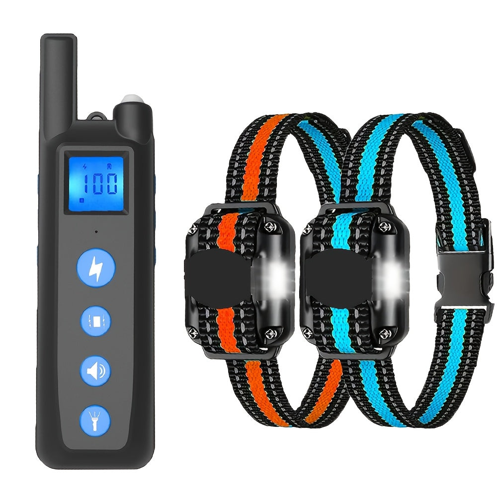 Remote Dog Training Collar 2600ft Rechargeable - Vibration & Sound Modes Adjustable Nylon Strap USB Charging for Small to Large Dogs 1, 2 or 3 Dog Sets