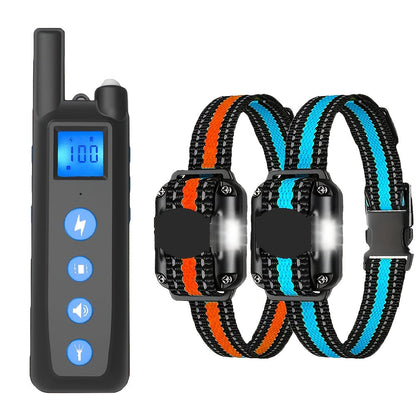 Remote Dog Training Collar 2600ft Rechargeable - Vibration & Sound Modes Adjustable Nylon Strap USB Charging for Small to Large Dogs 1, 2 or 3 Dog Sets