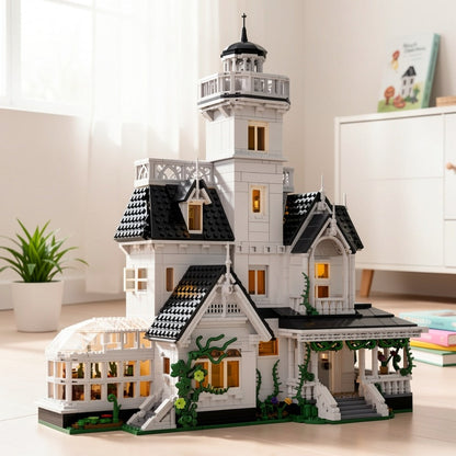Owen's House Building Block Set 1877pcs – Victorian Architecture Movie-Inspired Collectible Brick Kit with Interior Details, 3 Floors & Observation Deck, Adult Teen Gift Birthday Christmas Halloween