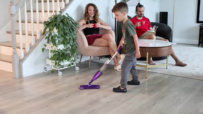 Kids Spray Mop Toy with Real Water Sprayer – Pretend Play Cleaning Set for Toddlers Girls Boys Ages 3 4 5 6, Purple Lightweight Mop, Fun Housekeeping Gift