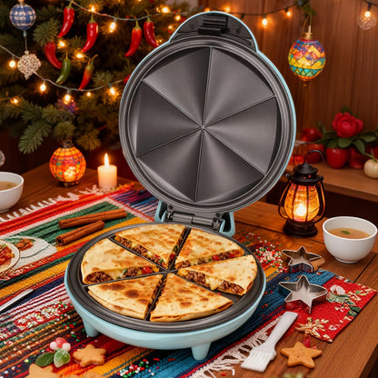 Electric Quesadilla Maker 9.5 Inch – Grilled Cheese Machine, Extra Stuffing Capacity, Easy 6-Wedge Slice, Non-Slip Feet | Also Available as 12 Inch Pizza Maker