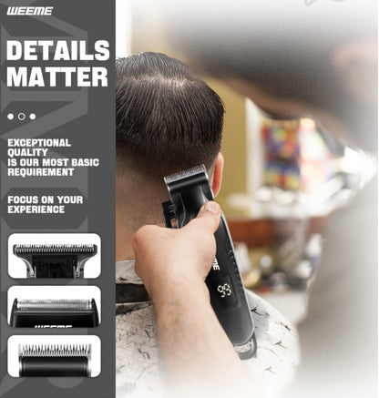 Men's Professional Grooming Kit – Cordless Rotary Shaver & T-Blade Trimmer, Type-C Charging, 6 Adjustable Combs, Non-Slip Beard Shaper for Travel & Family Haircut