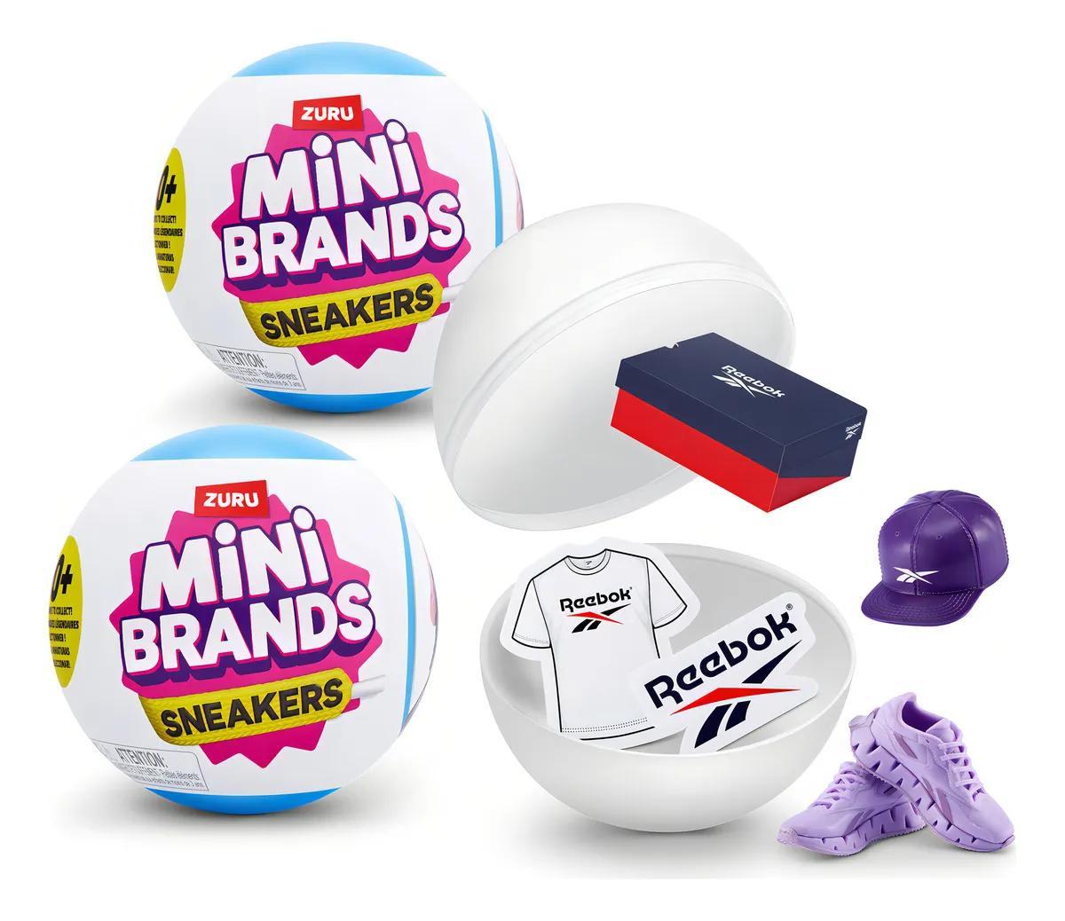 ZURU Mini Brands Sneakers Series 1 Mystery Capsule 2pcs – 5 Miniature Sneaker Collectibles with Cap, Shoebox & Stickers, Blind Box Toy for Teens, Adults & Collectors