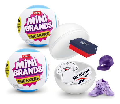 ZURU Mini Brands Sneakers Series 1 Mystery Capsule 2pcs – 5 Miniature Sneaker Collectibles with Cap, Shoebox & Stickers, Blind Box Toy for Teens, Adults & Collectors