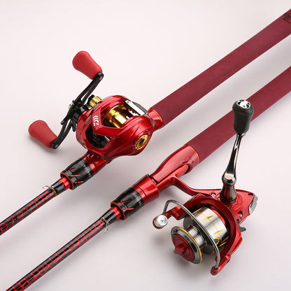 Carbon Fiber Fishing Rod Casting Model – 180cm / 70.86in Medium-Light Medium-Fast Action with EVA Grip Handle – Red & Black Lightweight Outdoor Fishing Rod for Bass, Trout & Freshwater