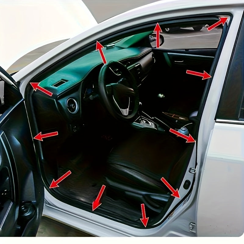 Fit Rubber Car Door Seal Strip - Double Layer Noise Reduction, Shock Absorption Soundproofing Protective Trim, Multi-Pack, Vibration Dampening | Duallayer Structure | Textured Surface, Car Soundproofing
