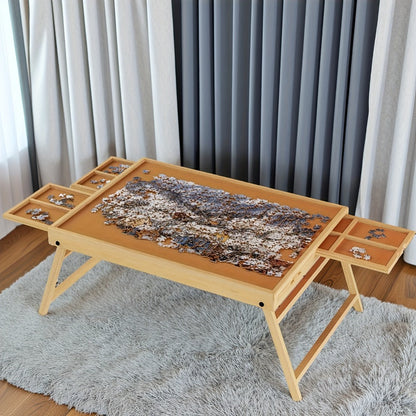 Jigsaw Puzzle Board for Adults 1000 Pieces – 2-in-1 Tilting Stand & Protective Lid, 6 Sorting Drawers, Ultralight Portable Puzzle Table, Ergonomic Gift for Puzzle Lovers