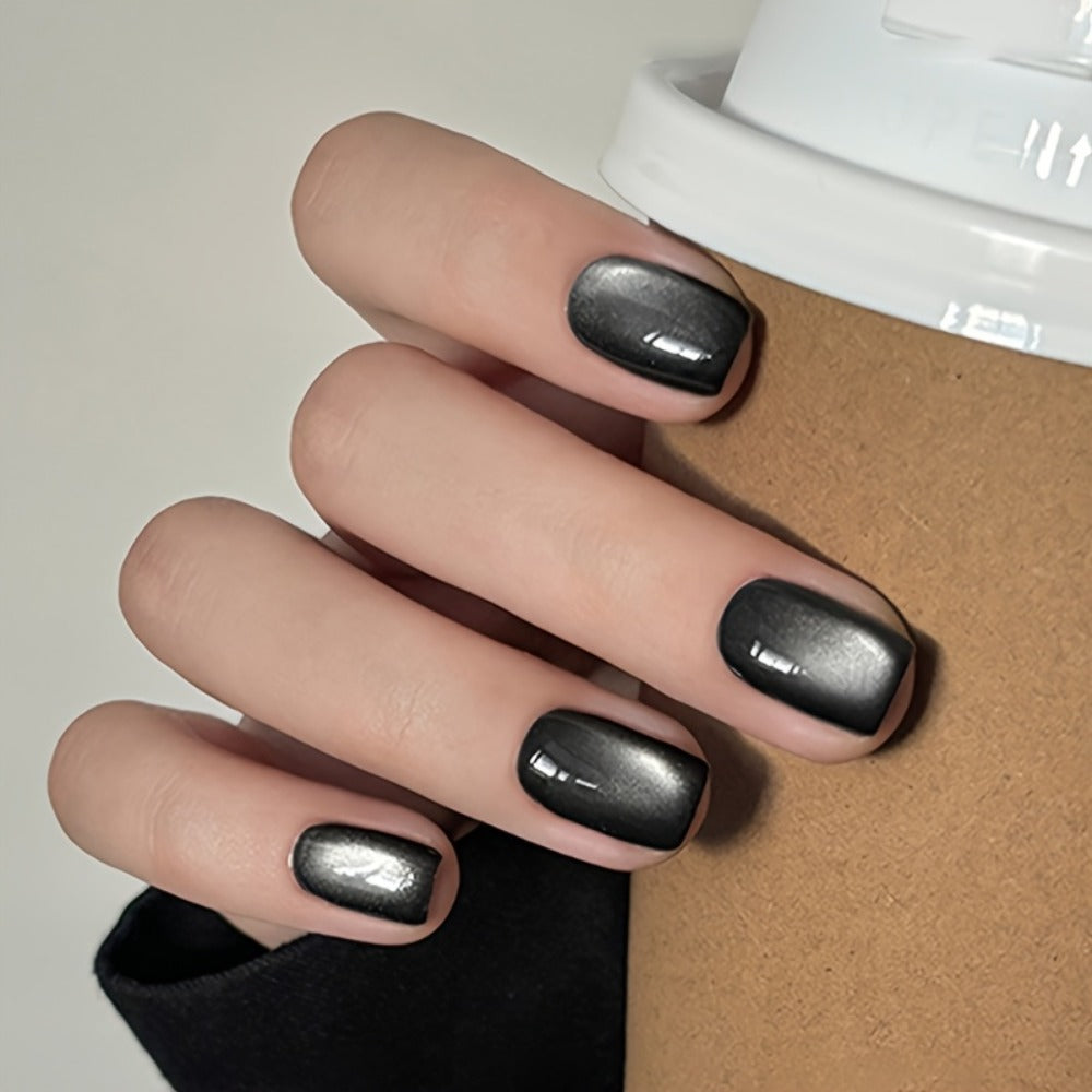 Black Cat Eye Magnetic Gel Nail Polish 10ml Glass Bead Iridescent Multicolor Shimmer – Soak-Off UV LED 30-Day Wear Shiny Line Effect, Salon Quality Nail Art for Women DIY Home Manicure