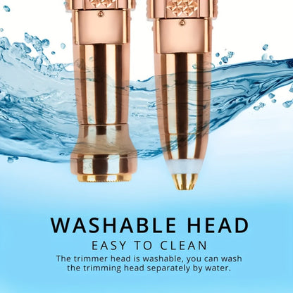 Facial Hair Trimmer for Women — 2-in-1 Electric Eyebrow Trimmer & Painless Lip Hair Remover | Precision Face Hair Removal Device for Eyebrows, Upper Lip, Chin & Body | Compact Portable Grooming Tool | 2-Pack (Gold & Pink)