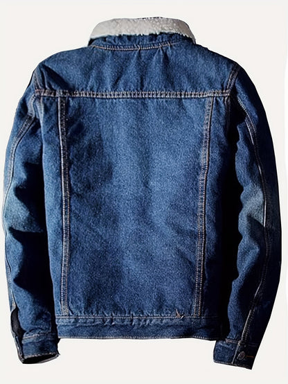 Men's Cozy Denim Button-Front Jacket