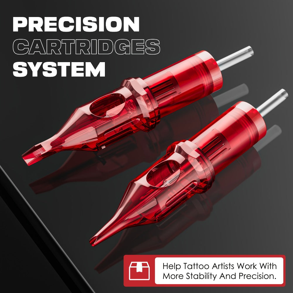 Assorted Tattoo Cartridge Needles Set 20/50pcs - Round Liner Shader Curved Mag Mixed Pack, #10 Bugpin #12 Standard, 3RL 5RL 7RL 9RL 11RL 5RS 7RS 9RS 7RM 9RM 9M1 for Rotary Pen & Coil Tattoo Machine Gun