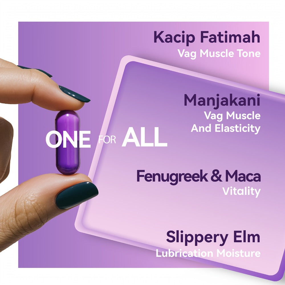 Women's Wellness Supplement 30 Servings - Kacip Fatimah Fenugreek Slippery Elm Bark Manjakani Maca Root Natural Hydration Comfort Elasticity Hormonal Balance Herbal Formula for Women